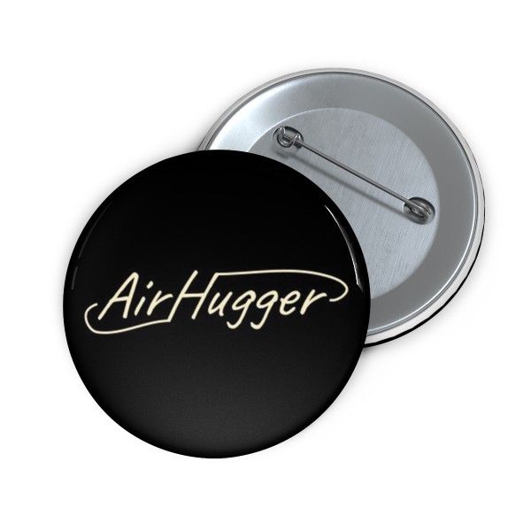 Airhugger Buttons - Black with Yellow Font